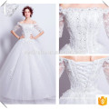 Alibaba en línea de compras de largo buena calidad Tulle manga corta cristales Pearl Ball vestido de boda vestido